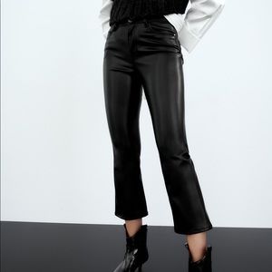 Zara Mini Flare Leather Pants